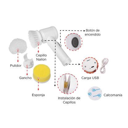 Cepillo Eléctrico 3 En 1 Para Mejor Limpieza